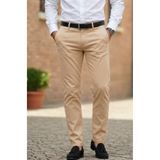 TheSeason Erkek Kumbeji Gabardin Pamuklu Slim Fit Esnek Ofis Stili Chino Pantolon