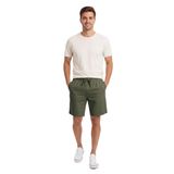 TheSeason Erkek Pamuklu Keten Görünümlü Beli Lastikli Relaxed Fit Şort (Haki, 4XL)
