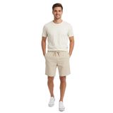 TheSeason Erkek Pamuklu Keten Görünümlü Beli Lastikli Relaxed Fit Şort (Taş, 2XL)