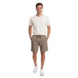 TheSeason Erkek Pamuklu Keten Görünümlü Beli Lastikli Relaxed Fit Şort (Vizon, 3XL)