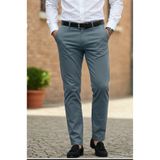 TheSeason Erkek Sis Mavisi Gabardin Pamuklu Slim Fit Esnek Ofis Stili Chino Pantolon