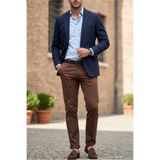 TheSeason Erkek Tarçın Kahve Gabardin Pamuklu Slim Fit Esnek Ofis Stili Chino Pantolon