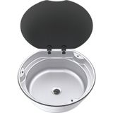Thetford SBL3051-SP Cam Kapaklı Yuvarlak Karavan Lavabo/Evye