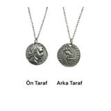 Thetis Deniz Tanrıçası Figürlü Roma Para Kolye – Çift Taraflı – 1 Adet – 60 Cm Zincirli Metal Kolye