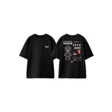 THEWERT Project Shadow Sonic Tasarım Sırt Baskılı Pamuk Siyah Oversize T-shirt