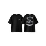 THEWERT The Walkıng Dead Walker Hunter Tasarım Sırt Baskılı Pamuk Siyah Oversize T-shirt