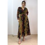 thezkscom Desenli Şifon Elbise