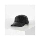 Thfabric T00611 Hakiki Deri Unisex Siyah Deri Cep Ayarlanabilir Sapka