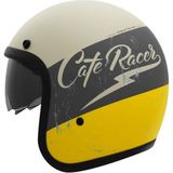 Thh T-383 Cafe Açık Motosiklet Kaskı - XL - Gri - Sarı