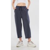 THIFF GYMWEAR Antrasit Ultra Yumuşak, Dikiş Detaylı Havuç Kesim Bağcıklı Lastikli Bilek Boy Kadın Modal Pantolon Antrasit S