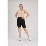 Thin Shop Büyük Beden Biker Siyah Tayt - Toparlayıcı Şort Tayt -Sıkılaştırıcı Spor Tayt - Yüksek Bel Spor Tayt - 48