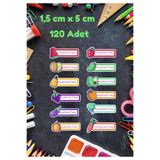Think And Print İsim Yazılabilen Okul Etiketi Kitap Defter Kalem 120 Adet