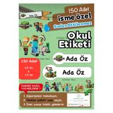 Think And Print Minecraft Temali Kisiye Ozel Isimli Defter Kalem Okul Etiketi, Yirtilmaz Etiket, Islanmaz 150 Adet