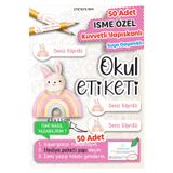 Think And Print Okul Etiketi Kalem Defter Etiketi Özel Isim Yazılabilen Etiket Tavşan Gökkuşağı-50 Adet