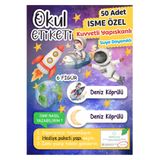 Think And Print Okul Etiketi Kalem Defter Etiketi Özel Isim Yazılabilen Etiket Uzay Temalı Uzay Ekibi - 50 Adet