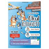 Think And Print Okul Etiketi Kalem Defter isimli Etiket Isim Yazılabilen Bluey Temalı - 50 Adet Özel Okul Öncesi İlkokul