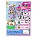 Think And Print Okul Etiketi Kalem Defter isimli Etiket Isim Yazılabilen Labubu - 50 Adet Kişiye Özel Tasarım