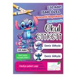 Think And Print Okul Etiketi Kalem Defter isimli Etiket Isim Yazılabilen Stitch - 150 Adet Özel Yeni Tasarım