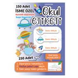 Think And Print Okul Etiketi Kalem Defter isimli Etiket Isim Yazılabilen Uzay Temalı - 150 Adet Özel Yeni Tasarım