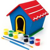 Think Master Ahşap Oyuncak Ev Boyama Seti, Ahşap Boyama Evi, Ahşap Oyuncak Yapboz Ev - Ahşap Kuş Evi - Natural