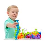 Think Master Vantuzlu Vakum Molekül 75 Parça Yapı Silikon Taşları Popit Duyusal Eğitici Oyuncak Squigz - Gökkuşağı