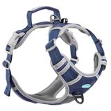 ThinkPet Çekme Koşum Takımı Nefes Alabilir Spor Koşum Takımı Kulp-Köpek Koşum Takımları Orta Büyük Köpekler için Yansıtıcı Ayarlanabilir, Kolay Kontrol için Arka/Ön Klips L Koyu Mavi