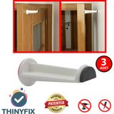Thinyfix Kendinden Yapışkanlı Yeni Nesil Çok Amaçlı Beyaz Plastik Kapı Stoperi / Durdurucu / Tamponu 3 Adet