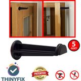 Thinyfix Kendinden Yapışkanlı Yeni Nesil Çok Amaçlı Siyah Plastik Kapı Stoperi / Durdurucu / Tamponu 5 Adet