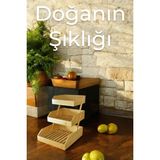 THN Bambu 3 Katlı Meyvelik - Bambu Katlı Sunumluk