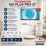 Thomson 27" 70 Ekran Android Smart ,tekerlekli, Taşınabilir Ekran, Dahili Hoparlörlü Go Plus Pro 4K Ultra Hd Taşınabilir Tv