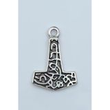 Thor Mjollnir Hammer Gümüş Kaplama Kolye Ucu