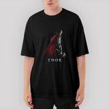 Thor Worthy Of Mjolnir Oversize Siyah Tişört