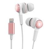 Thore iPhone Kulaklıklar (Apple MFi Sertifikalı) V120 Kulak İçi Kablolu Yıldırım Kulaklıkları (Ter/Suya Dayanıklı) Mikrofon/Ses Uzaktan Kumandalı iPhone 12/13/14 Pro Max için - Pembe Altın