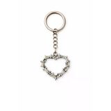 Thorned Heart Charm – Diken Detaylı Kalp Figürlü Gümüş Renk Unisex Metal Anahtarlık