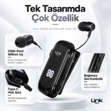 Thorqart Makaralı Bluetooth Kulaklık V83 LED Ekranlı Kulaklık 20 Saat Kesintisiz Kullanım - Siyah