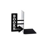 thorqtech Dekoratif Metal Kitap Tutucu Books Welcome Yön Tekli Figürlü Kitap Desteği Kitaplık Organizer