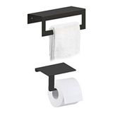Thorqtech Metal Arkası Askılı Havluluk 30 cm ve Wc Kağıtlık Modern Tasarım 2'li Set