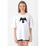 Thor's Ravens Huginn and Muninn Beyaz Kadın Oversize Tshirt