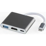 Thot USB 3.1 Type C To HDMI USB 3.0 Çevirici Dönüştürücü Adaptör Kablosu Notebook ve Macbook ile Uyumlu - Bej