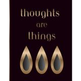 Thoughts Are Things Studio Sketchbook: 120 Blank Pages for Drawing, Sketching & Creative Exploration | Large 8.5 x 11 | Black & Gold Inspirational Cover
