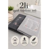 Three Roses %100 Pamuk 50x70 2'li Nakış Desen Ayak Havlusu, Ayak Paspası, Paspas Seti, Banyo Paspası