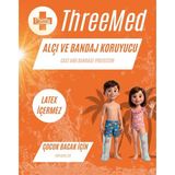 ThreeMed Alçı ve Bandaj Koruyucu - Çocuk Bacak Su Geçirmez Her Islak Alanda Kullanım Kırık Bandaj gibi Durumlar İçin Banyo ve Duş Ürünü Alçı Bonesi