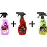 Threestep 3'Lü Set Hızlı Cila + Lastik Parlatıcı + Jant Temizleyici 500Ml