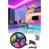 THREESTEP 5V RGB LED şerit ışık 5m USB uzaktan kumanda SMD 5050 ışıkları LED şerit arka işık TV noel dekor