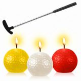 Threlaco 4 Adet Golf Kek Topper Golf Kek Süslemeleri Dahil 3 Adet Golf Topu Doğum Günü Mumları, Golf Spor Temalı Doğum Günü Süslemeleri için 1 Adet Mini Golf Kulübü