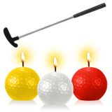 Threlaco 4 Adet Golf Kek Topper Golf Kek Süslemeleri Dahil 3 Adet Golf Topu Doğum Günü Mumları, Golf Spor Temalı Doğum Günü Süslemeleri için 1 Adet Mini Golf Kulübü