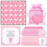 Threlaco 50 Set Bebek Duş Şekeri 50 Adet Sevgililer Günü Kalp Şekilli Tealight Misafirler için Bebek Duş Mumları Tealight 50 Adet Teşekkür Kartı ve Cinsiyet Gösterimi için 100 Adet Hediye Çantası