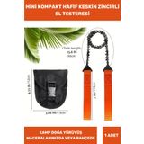 Thriftbuds Özel Tasarım Dayanıklı Hafif Kompakt Keskin Çantalı Saplı Taşınabilir Pratik Mini Zincirli Testere 01894 Odun Kesme Kamp Doğa Dal Bahçe El
