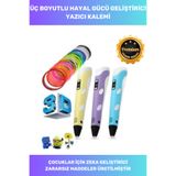 Thriftbuds Özel Üretim Bükülebilir Plastik ABS 3D Renkli Filament Çocuk Üç Boyutlu Çizim Yazıcı Kalemi SARI