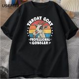 Throat Goat T Shirt Unhinged Tee Shirts Women Gag Gift Retro Dank Meme Tees Humor Cotto - Siyah